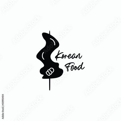 silhouette Korean food logo vector design illustration with flat, modern and unique styles. flat vegan kimchi logo vector design template isolated on white background.