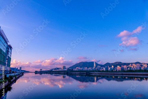 sunrise over the river