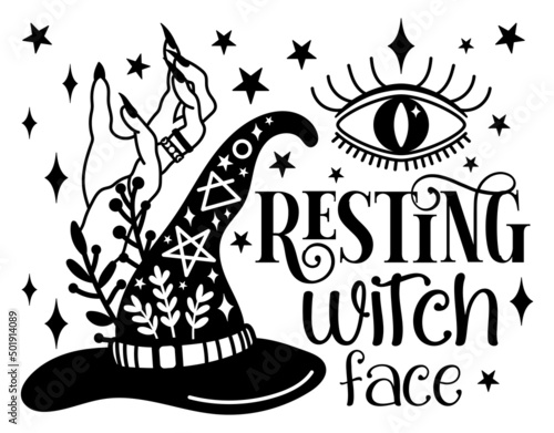 Resting witch face quote svg cut file