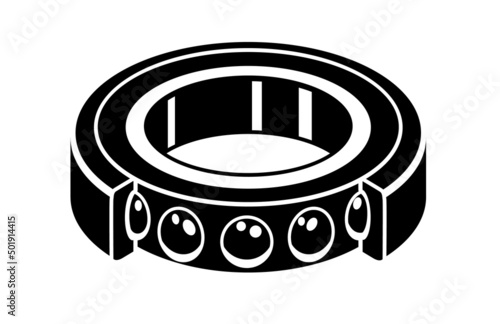 Industrial ball bearing. Isometric simple vector icon. Technology simple perspective style detailed logo vector illustration isolated