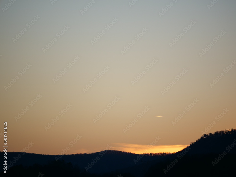 sunset over the mountains