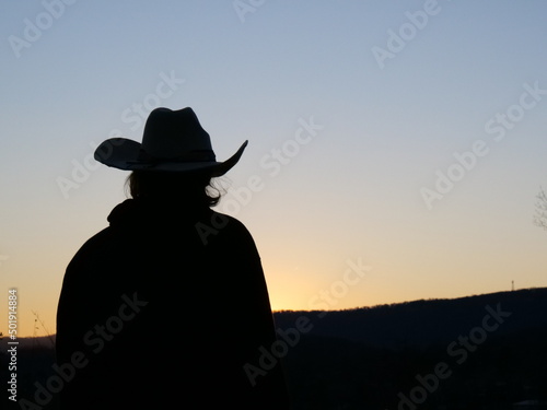 silhouette of cowboy