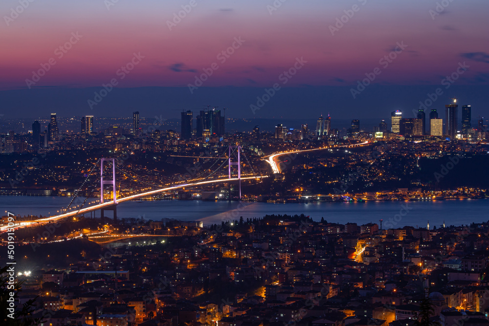 Istanbul Bosphorus Bridge night view