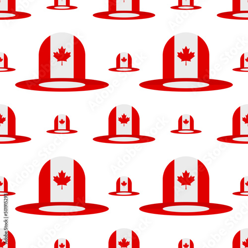 canada flag hat pattern on white background. vector illustration photo