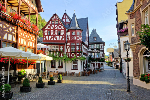 Tela Beautiful street of half timbered buildings in the picturesque old village of Ba