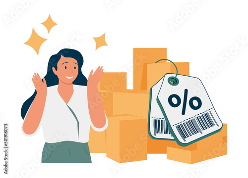 Loyalty program concept. People getting gifts and rewards from store, bonus points, discount.