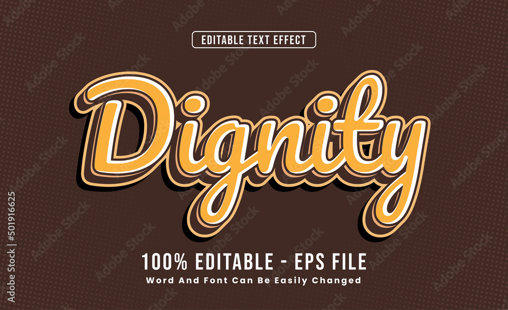 Editable Text Effects Dignity Words and fonts can be changed