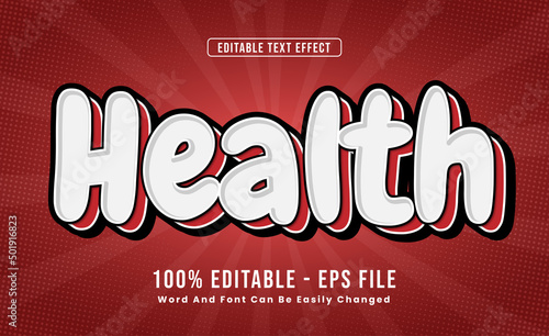 Editable Text Effects Health Words and fonts can be changed