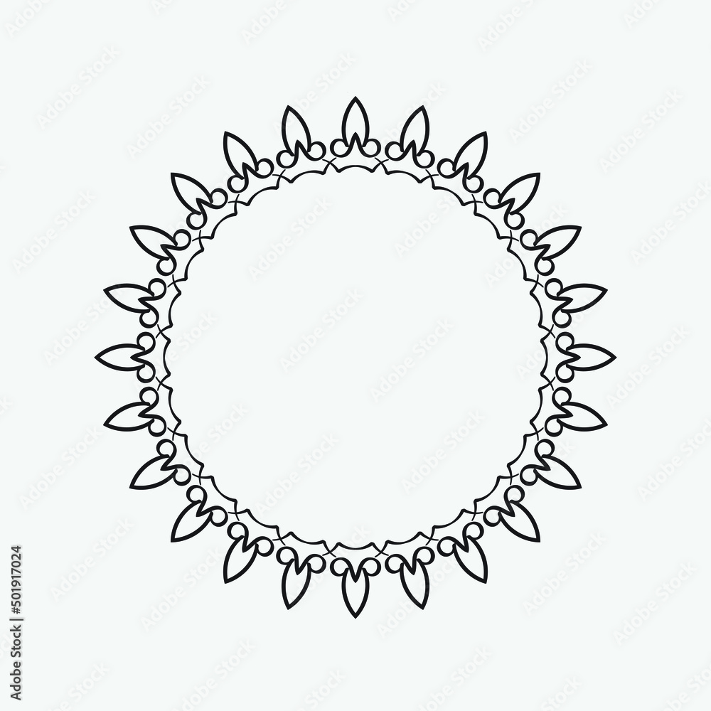 Circle greek frame. Round meander border. Decoration element pattern. Vector illustration isolated on white background Circle greek frame. Round meander border. Decoration element pattern. Vector illustration isolated on white background