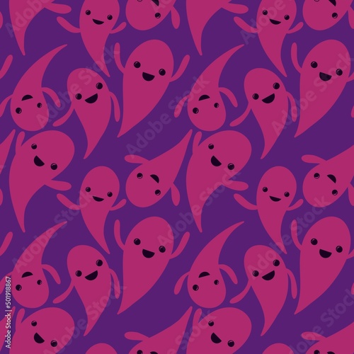 Halloween seamless ghost pattern for wallpaper and packaging and gifts and cards and linens and kids and fabrics