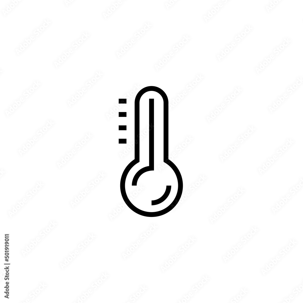 Thermometer flat vector icon. Temperature flat vector icon Thermometer flat vector icon. Temperature flat vector icon