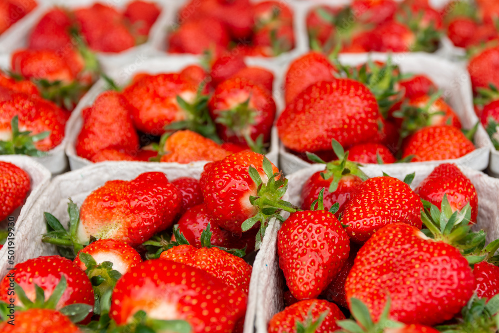 fruity sweet red strawberries at a fruit and vegetable market fruity sweet red strawberries at a fruit and vegetable market