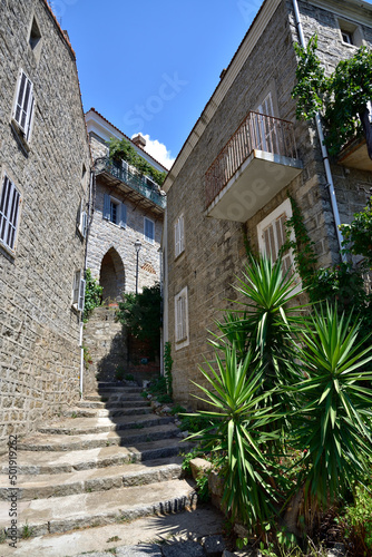 FOZZANO, CORSICA, FRANCE; August 10, 2020: Fozzano is a French commune located in the south of Corsica. The village belongs to the parich of Viggiano. photo