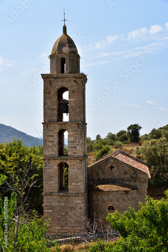 SANTA MARIA  CORSICA  FRANCE  August 10  2020  Church of Santa Maria Figaniedda located in Santa Maria - small mountain village belongs to the parish of Viggiano. South of Corsica. France