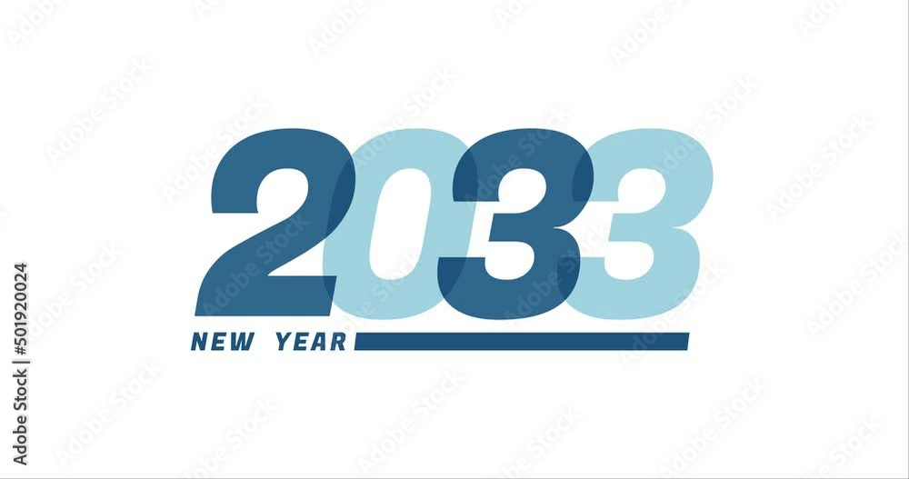 2033 animation Isolated on white background, 2033 new year design template 2033 animation Isolated on white background, 2033 new year design template