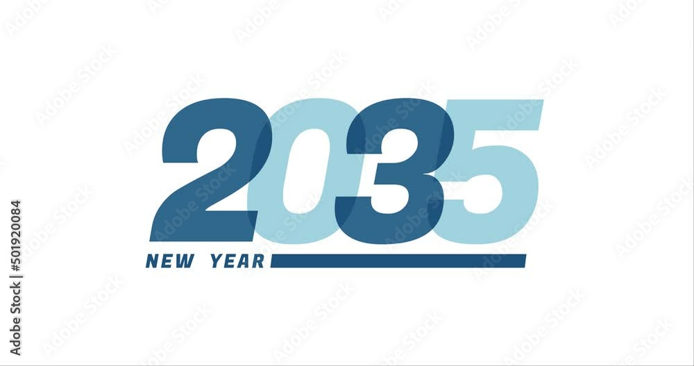 2035 animation Isolated on white background, 2035 new year design template 2035 animation Isolated on white background, 2035 new year design template