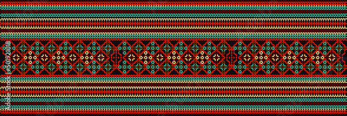 Traditional ethnic ornament, tracery, pattern for use on fabric, tile, ceramic and other interior details.