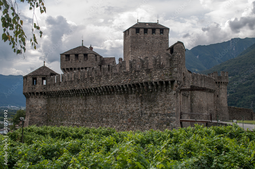 Bellinzona Castle, Switzerland - old stone castle accessible to tourists