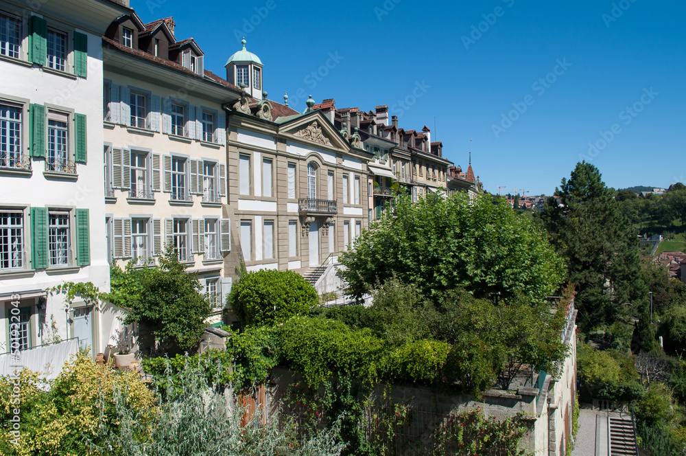 Bern, capital city of Switzerland - old decorated luxury houses in the city