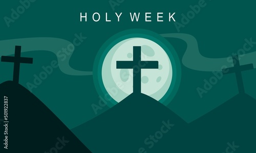 Fototapeta Naklejka Na Ścianę i Meble -  Flat design holy week concept logo vector