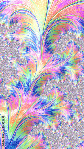 Ornate colourful and digitally generated 3D background