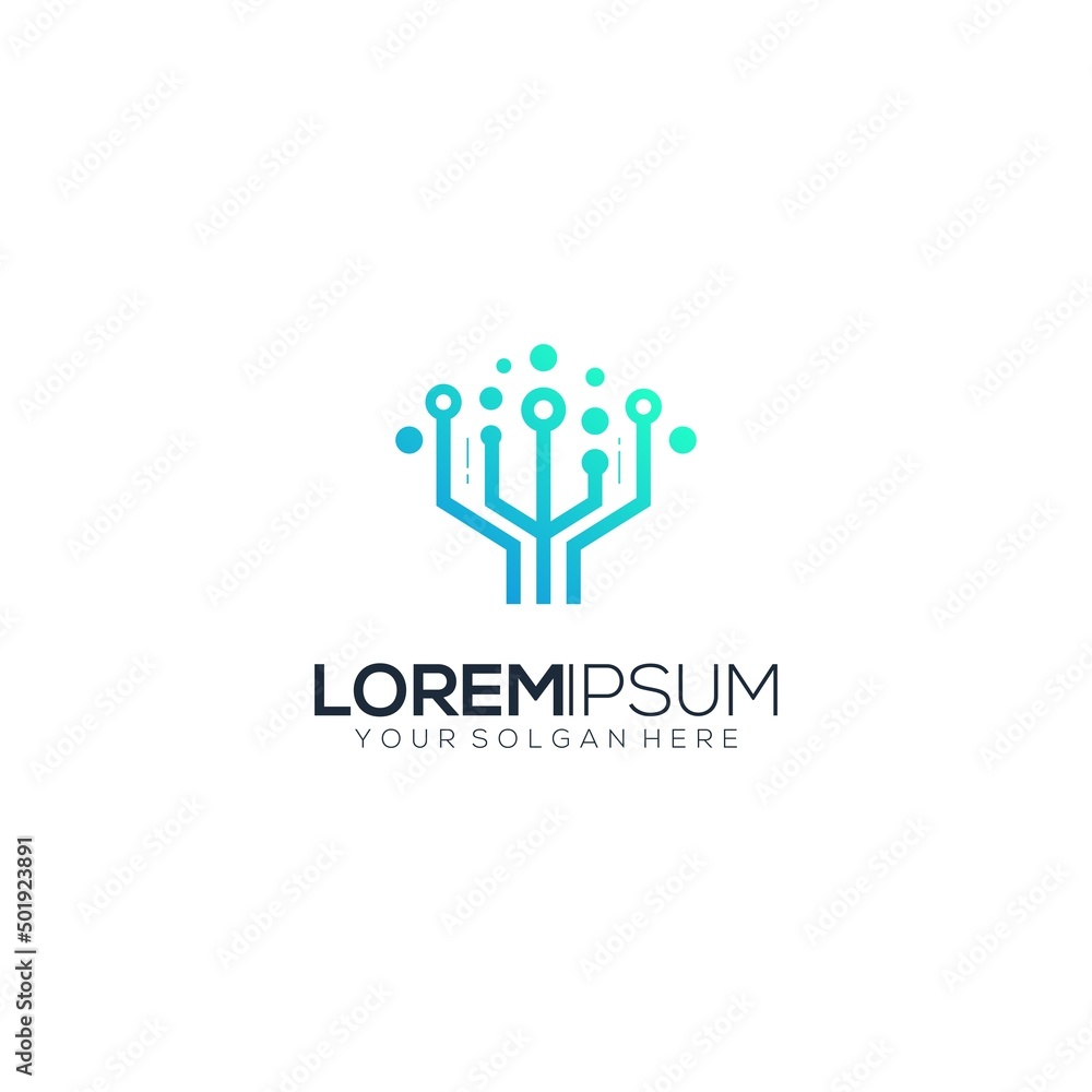 tree technology logo modern gradient tree technology logo modern gradient