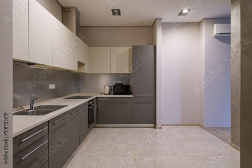 modern kitchen interior  light and dark kitchen design