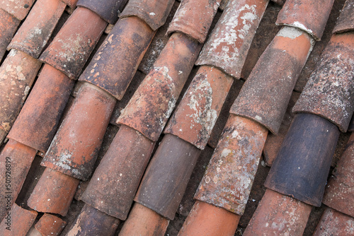 Tejas de barro de un tejado rústico en Canarias