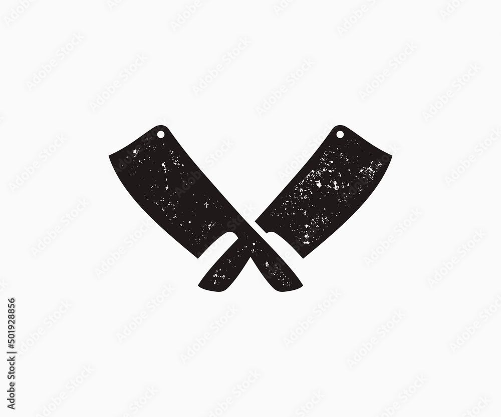 Crossed cleaver vector icon. Meat cleaver icon vector. Crossed cleaver vector icon. Meat cleaver icon vector.