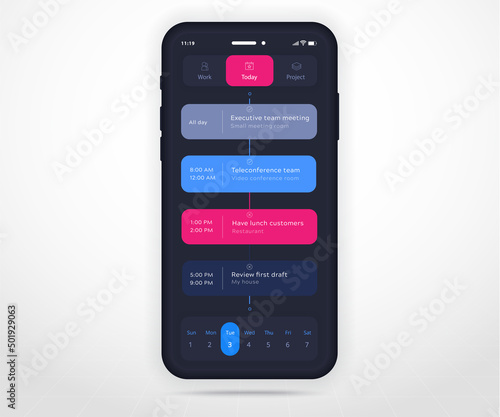 Mobile app calendar planner concept, Appointment calendar template UI UX, Smartphone calendar schedule agenda annual planning meeting application, Calendar events, Activity, Event app, Vector phone