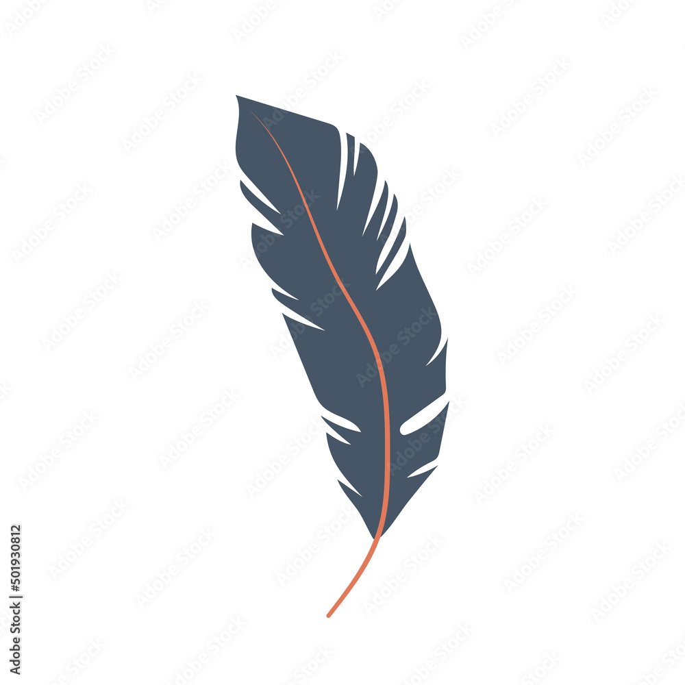 Obraz premium Vector leaf on white background. Orange and white color. Retro style.