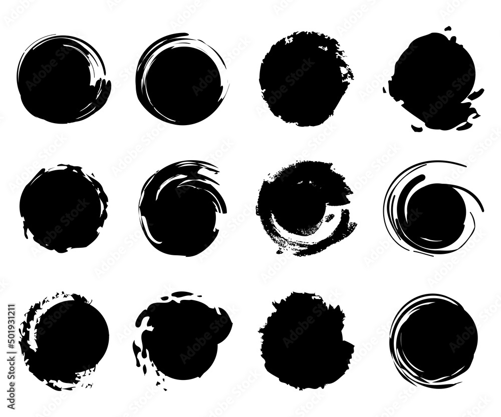Grunge round shapes. Grunge banner collection Grunge round shapes. Grunge banner collection