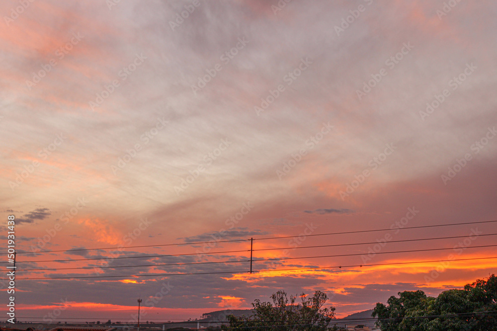 Naklejka premium orange sunset