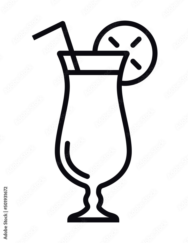 Cocktail drink glass vector icon Cocktail drink glass vector icon