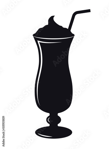 Sundae ice cream cocktail glass icon