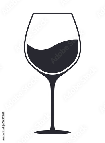 Wine glass symbol vector icon