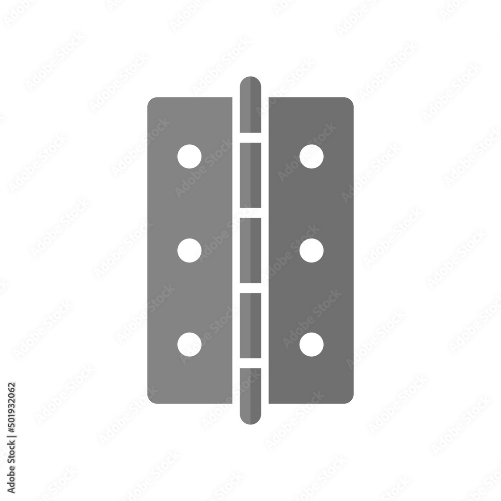 Door hinge grey flat vector icon Door hinge grey flat vector icon