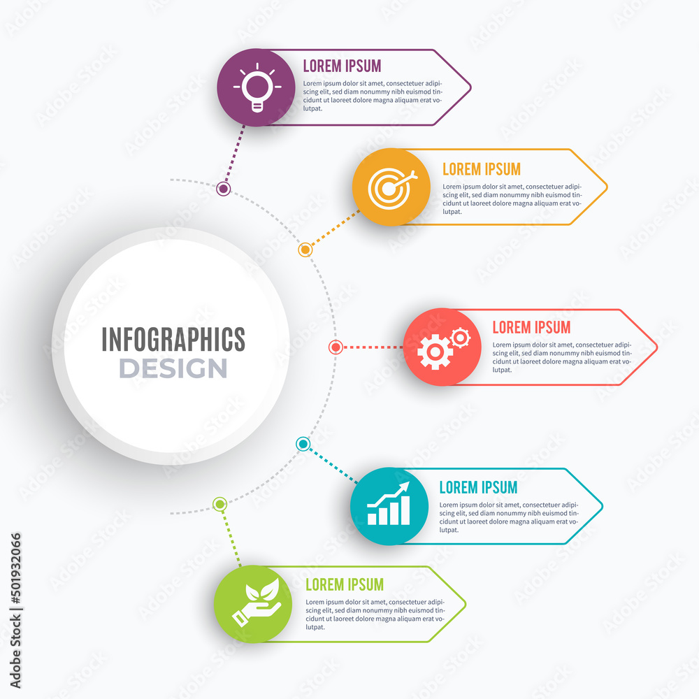 Business Infographic template. Thin line design with numbers 5 options or steps. Business Infographic template. Thin line design with numbers 5 options or steps.
