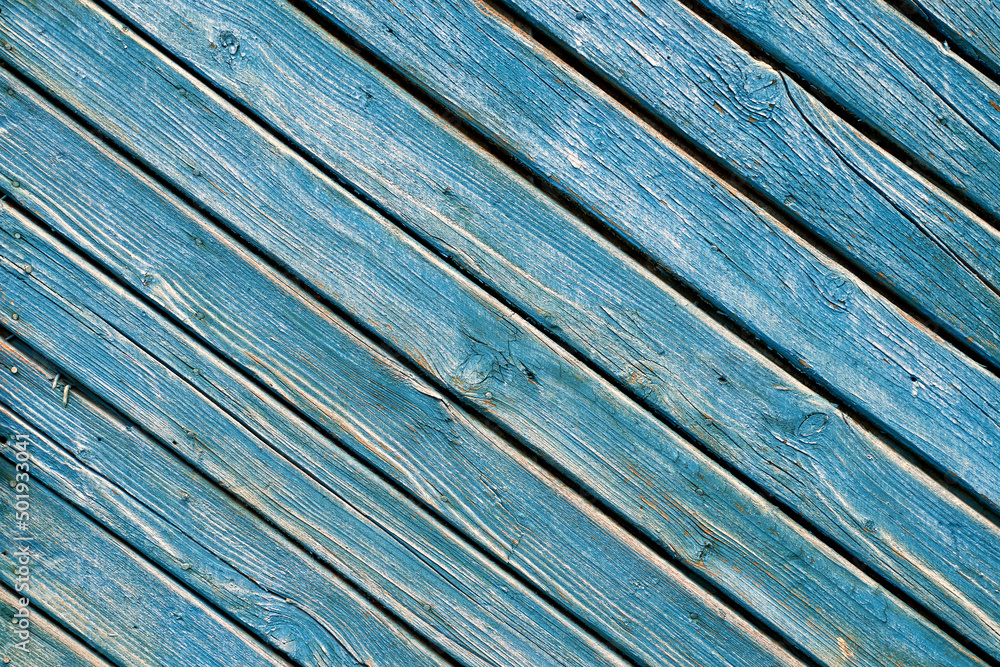 Retro old blue wooden door textured background