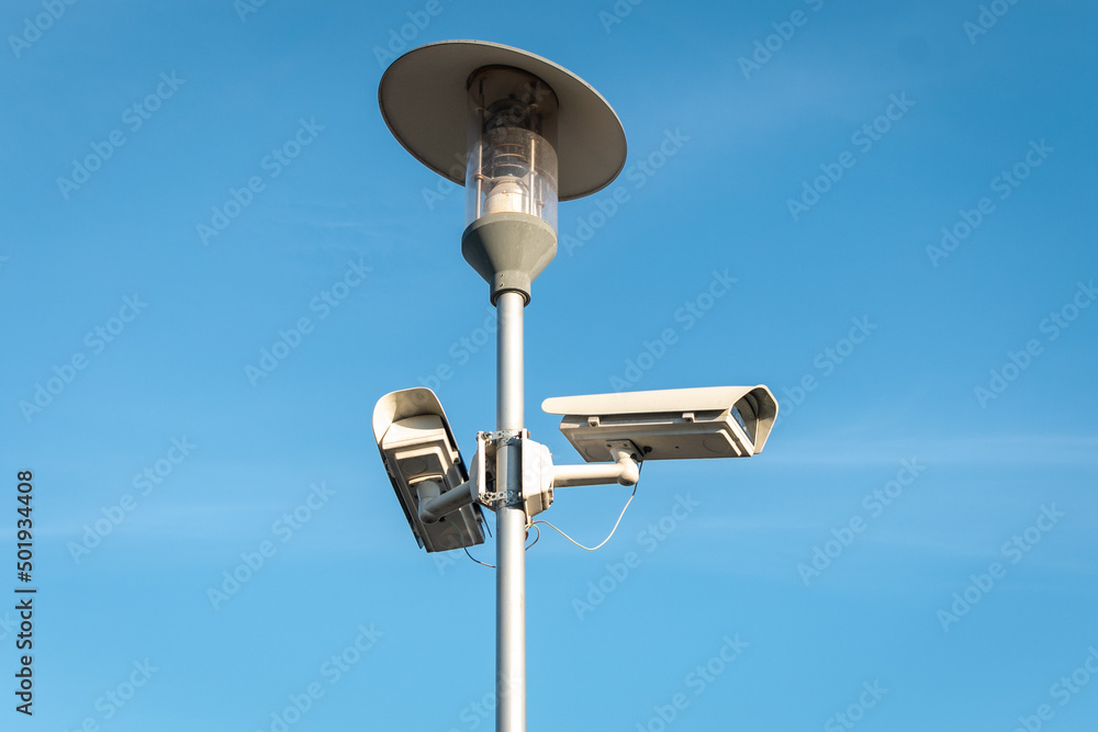 CCTV Cameras. Designed for visual control or automatic analysis of images (automatic face recognition). Close-up. CCTV Cameras. Designed for visual control or automatic analysis of images (automatic face recognition). Close-up.