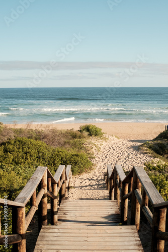 beach wooden steps
