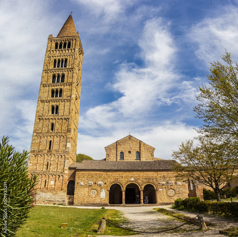 Overview of the Pomposa abbey. Codigoro, Ferrara - Italy