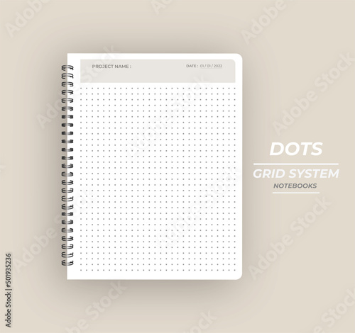 Notebook papers with dots and dotted grid System Design vector