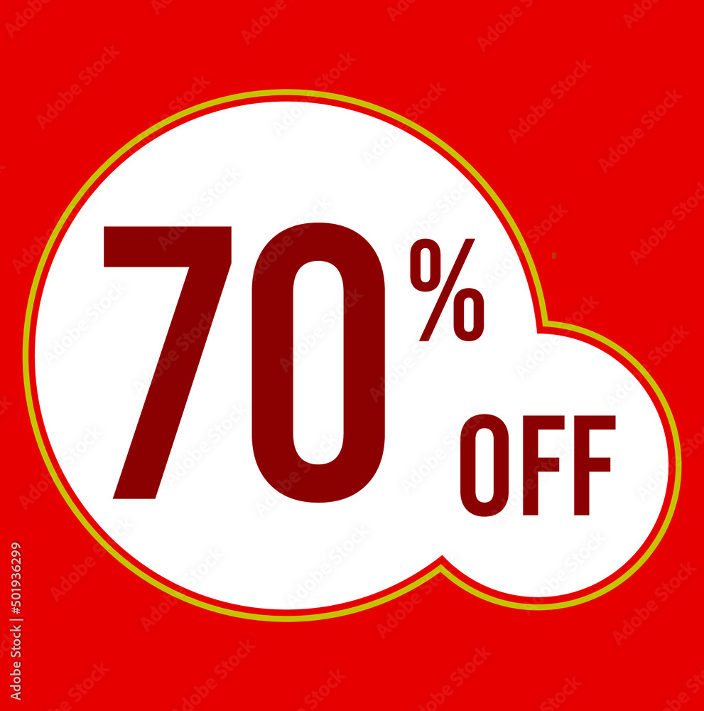 70 percent red banner with white ballons and red lettering for promotions and offers 70 percent red banner with white ballons and red lettering for promotions and offers