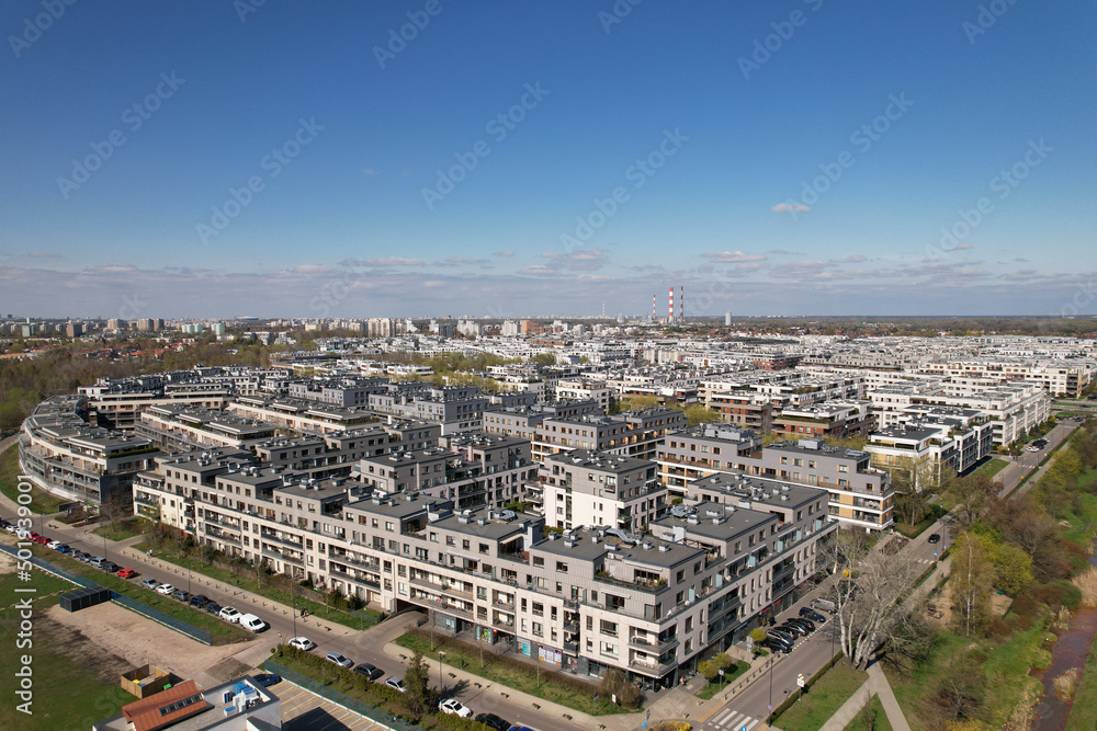 View of the Wilanów district, Warsaw, Poland