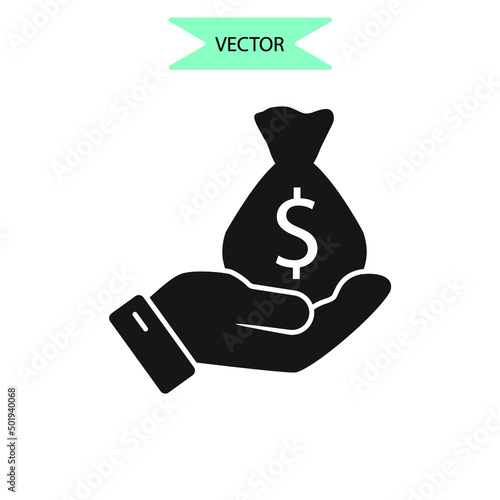 Sponsorship icons  symbol vector elements for infographic web