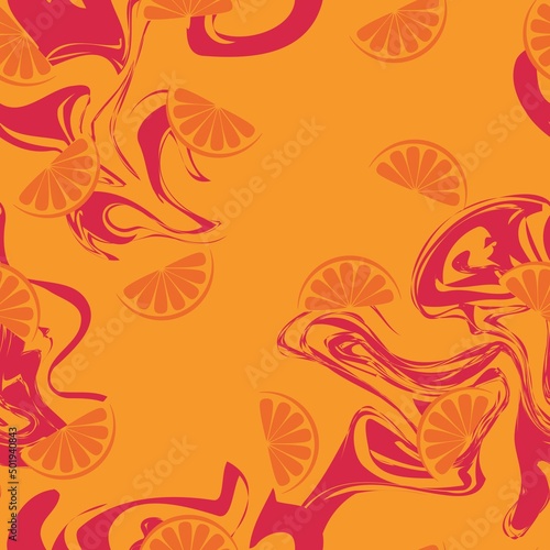 pattern of orange and ripe bright flowers © Павел Алексеев