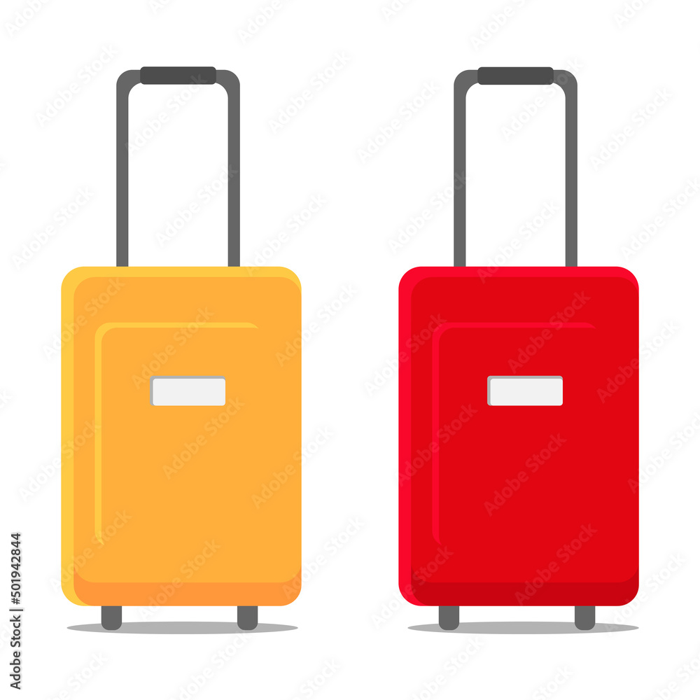 Fototapeta premium travel stroller suitcase bag isolated jpeg luggage illustration that symbolize travelling and getting new emotions, suitcase with pockets isolated on white background jpg image illustration