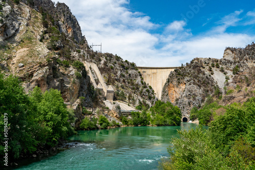 Green Canyon, Manavgat. Hydroelectric power station. Water and mountains. Largest canyon reservoir in Turkey