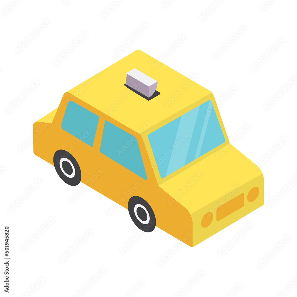 Isometric Taxi Icon Isometric Taxi Icon